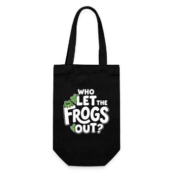 Who Let the Frogs Out? - Funny Frog - Gift Bag for Bottles - black - Front