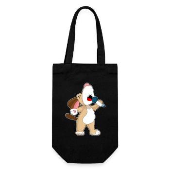 Chanteur de chien Chant au micro - Sac à bouteille - noir - Devant