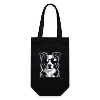 Border Collie - Sac à bouteille - noir - Devant