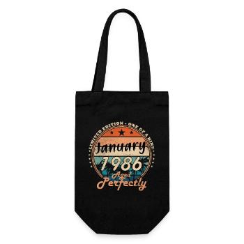 Cadeau d’anniversaire rétro vintage de janvier 1986 - Sac à bouteille - noir - Devant