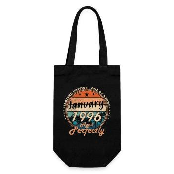 30th Birthday Original January 1996 - Gift Bag for Bottles - black - Front