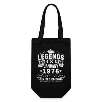 Cadeau d’anniversaire rétro vintage de janvier 1976 - Sac à bouteille - noir - Devant