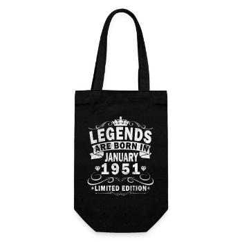75e anniversaire Original janvier Né en 1951 - Sac à bouteille - noir - Devant