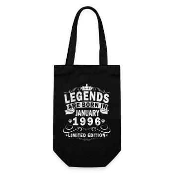 30th Birthday Original January 1996 - Gift Bag for Bottles - black - Front