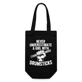 Drummer Spruch Lustiges Schlagzeuger Geschenk - Geschenkbeutel für Flaschen - Schwarz - Vorne