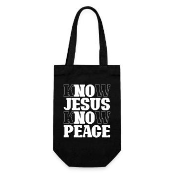 Lettrage Know Jesus Know Peace - Sac à bouteille - noir - Devant