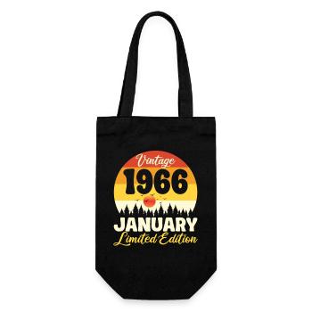 Vintage January 1966 Anniversary 1966 Retro - Gift Bag for Bottles - black - Front