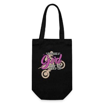 Motocross Je roule comme une fille en essayant de suivre le rythme - Sac à bouteille - noir - Devant