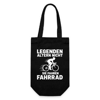 legenden altern nicht sie fahren fahrrad - Geschenkbeutel für Flaschen - Schwarz - Vorne