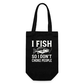 Je pêche pour ne pas étrangler les gens Pêcheur Spruch Angel - Sac à bouteille - noir - Devant
