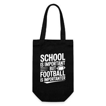 Die Schule ist wichtig, aber Fußball ist wichtiger. - Geschenkbeutel für Flaschen - Schwarz - Vorne