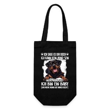 Rottweiler Hundehalter T für Rottweiler Mama - Geschenkbeutel für Flaschen - Schwarz - Vorne