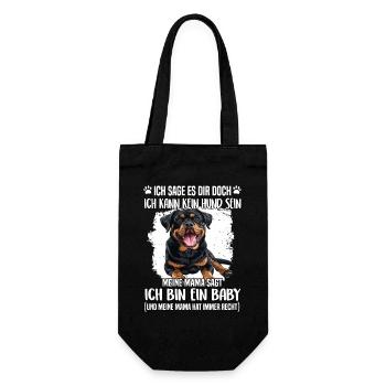 Geschenk für Rottweiler Halter Rottweiler Mama - Geschenkbeutel für Flaschen - Schwarz - Vorne