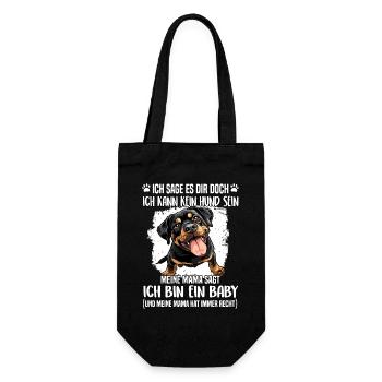 Rottweiler T Gassi Hundehalter Rottweiler Mama - Geschenkbeutel für Flaschen - Schwarz - Vorne