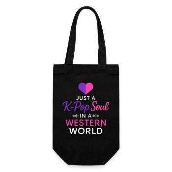 Just A K Pop Soul In A Western World - Geschenkbeutel für Flaschen - Schwarz - Vorne
