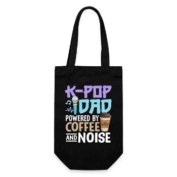 K Pop Dad Powered By Coffee And Noise - Gift Bag for Bottles - black - Front