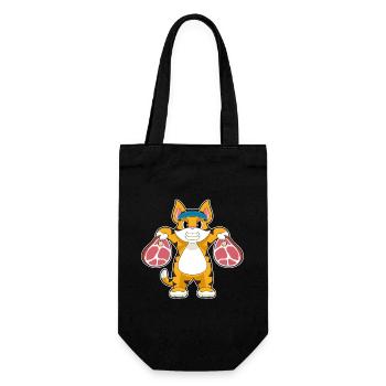 Tiger Bodybuilder Hanteln Bodybuilding - Geschenkbeutel für Flaschen - Schwarz - Vorne
