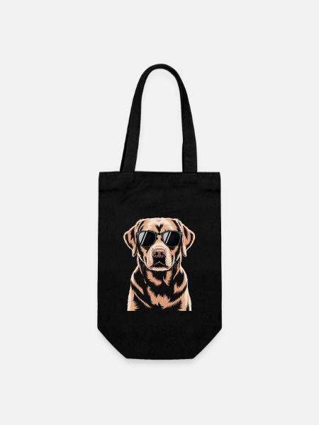 Brauner Labrador  - Geschenkbeutel für Flaschen - Schwarz