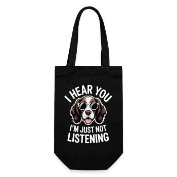 English Springer Spaniel Sprüche Hunde Geschenk - Geschenkbeutel für Flaschen - Schwarz - Vorne