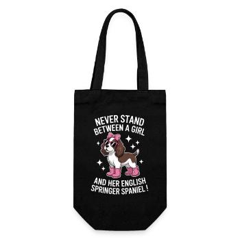 English Springer Spaniel Sprüche Hunde Geschenk - Geschenkbeutel für Flaschen - Schwarz - Vorne