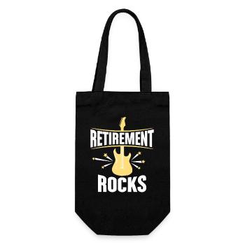Retirement Rocks Guitar Lover Art Tee - Gift Bag for Bottles - black - Front