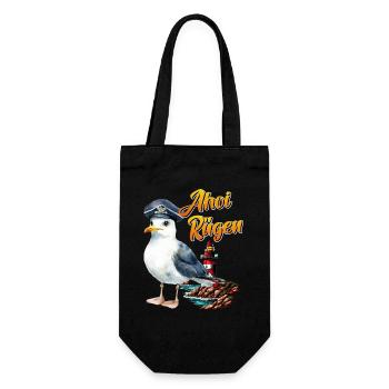 Baltic Sea Holiday AHOI RÜGEN Fun - Gift Bag for Bottles - black - Front