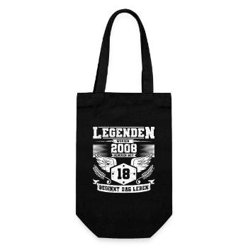 18 Geburtstag Legenden geboren 2008 Grunge Leben - Geschenkbeutel für Flaschen - Schwarz - Vorne