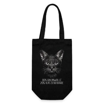 Katzen Sprüche Katzenhalterin Katze Geschenk - Geschenkbeutel für Flaschen - Schwarz - Vorne
