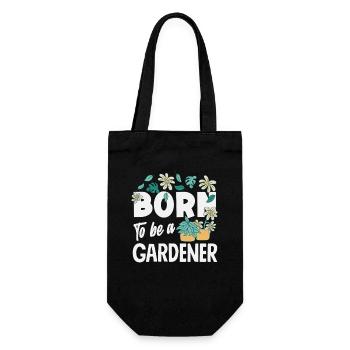 Born To Be A Gardener Pflanzenliebhaber Home - Geschenkbeutel für Flaschen - Schwarz - Vorne