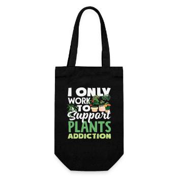 Travailler pour soutenir mon addiction aux plantes - Sac à bouteille - noir - Devant