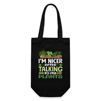 More beautiful after talking to my plants - Gift Bag for Bottles - black - Front