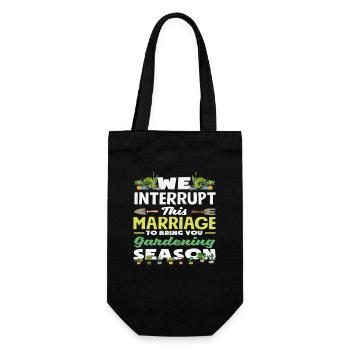 We interrupt this marriage to give you gardening - Gift Bag for Bottles - black - Front