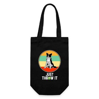 Border Collie rétro : il suffit de lancer un art amoureux des chiens - Sac à bouteille - noir - Devant