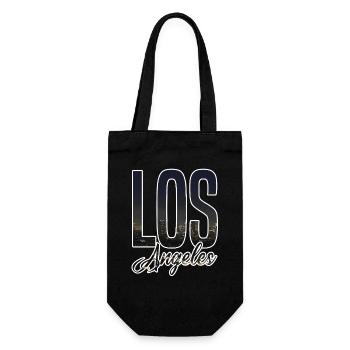 Los Angeles Skyline Schriftzug - Geschenkbeutel für Flaschen - Schwarz - Vorne