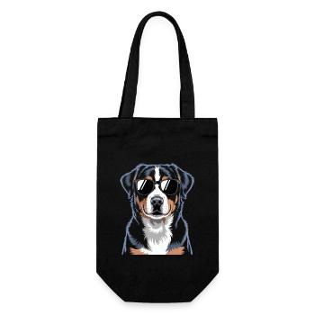 Appenzeller Sennenhund - Geschenkbeutel für Flaschen - Schwarz - Vorne