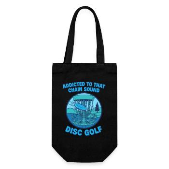 Süchtig nach diesem Kettensound Disc Golf Disc Golfer - Geschenkbeutel für Flaschen - Schwarz - Vorne