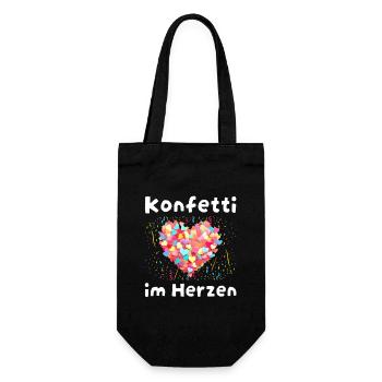 CONFETTI IN THE HEART Carnival Carnival Party Saying - Gift Bag for Bottles - black - Front