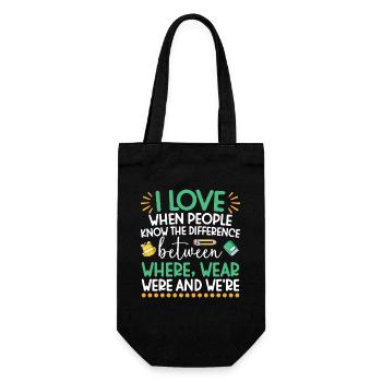 ELA-Lehrerwertschätzung Englisch Sprachkunst - Geschenkbeutel für Flaschen - Schwarz - Vorne