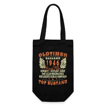 OLDTIMER 1946 LUSTIG 80 JAHRE GEBURTSTAG GESCHENK - Geschenkbeutel für Flaschen - Schwarz - Vorne