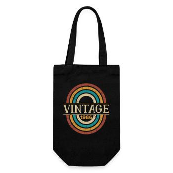 Vintage 1986 Anniversaire Cadeau Rétro Né en 1986 - Sac à bouteille - noir - Devant