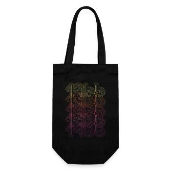 1966 Vintage Futuristic Retro Anniversary Gift - Gift Bag for Bottles - black - Front