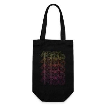 1986 Vintage Futuristic Retro Anniversary Gift - Gift Bag for Bottles - black - Front