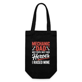 Mechanic Dad I Raised Mine Heroes Saying - Gift Bag for Bottles - black - Front