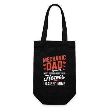 Mechanic Dad Heroes I Raised Mine Papa - Gift Bag for Bottles - black - Front
