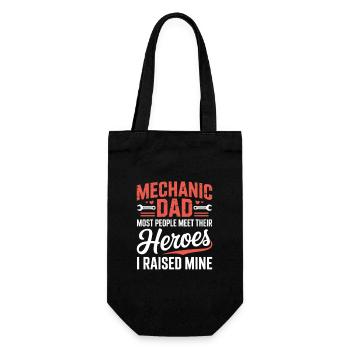 Mechanic Dad Heroes I Raised Mine Father's Day - Gift Bag for Bottles - black - Front