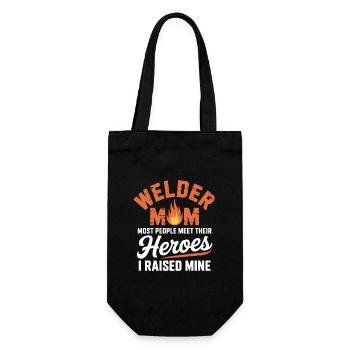 Welder Mom Heroes I Raised Mine Schweißer - Geschenkbeutel für Flaschen - Schwarz - Vorne