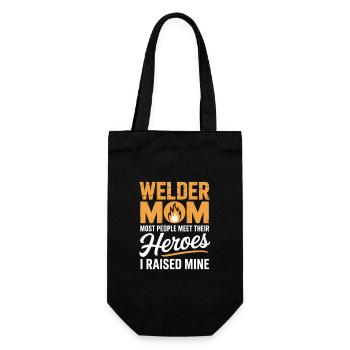 Welder Mom I Raised My Welding Hero - Geschenkbeutel für Flaschen - Schwarz - Vorne