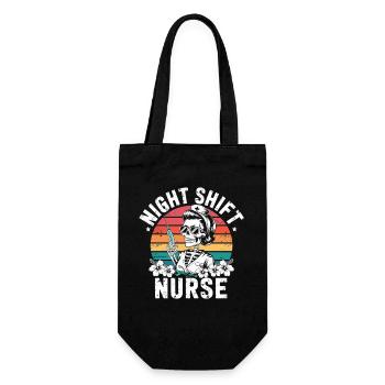 Night Shift Nurse Retro - Gift Bag for Bottles - black - Front