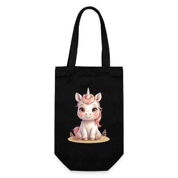 Zuckersüßes Einhornbaby Illustration - Geschenkbeutel für Flaschen - Schwarz - Vorne