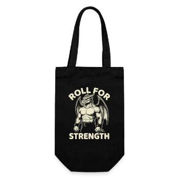  Roll For Strength Fantasy Dragon Gamer Tabletop - Geschenkbeutel für Flaschen - Schwarz - Vorne